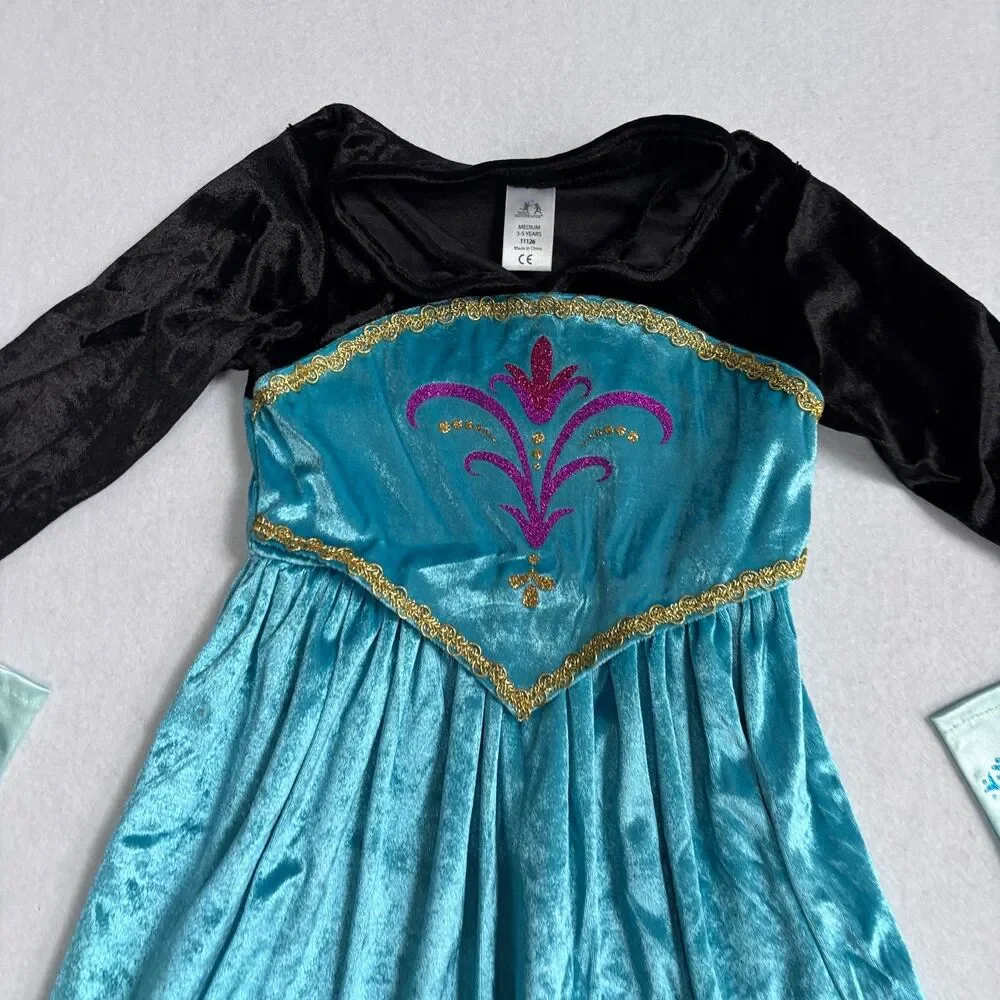 Little Adventures Frozen Elsa Dress Costume Halloween Girls 3-5 Gloves Princess